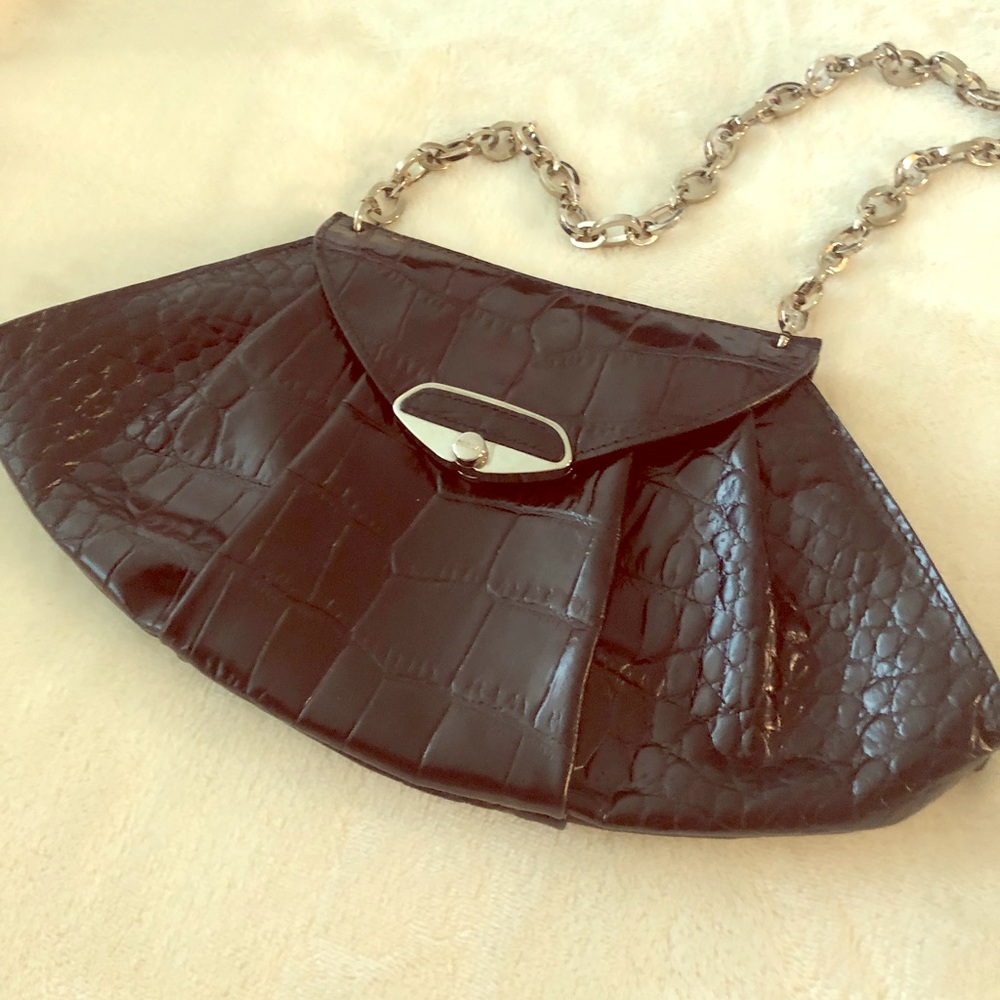 Furla Small Black Snakeskin Purse